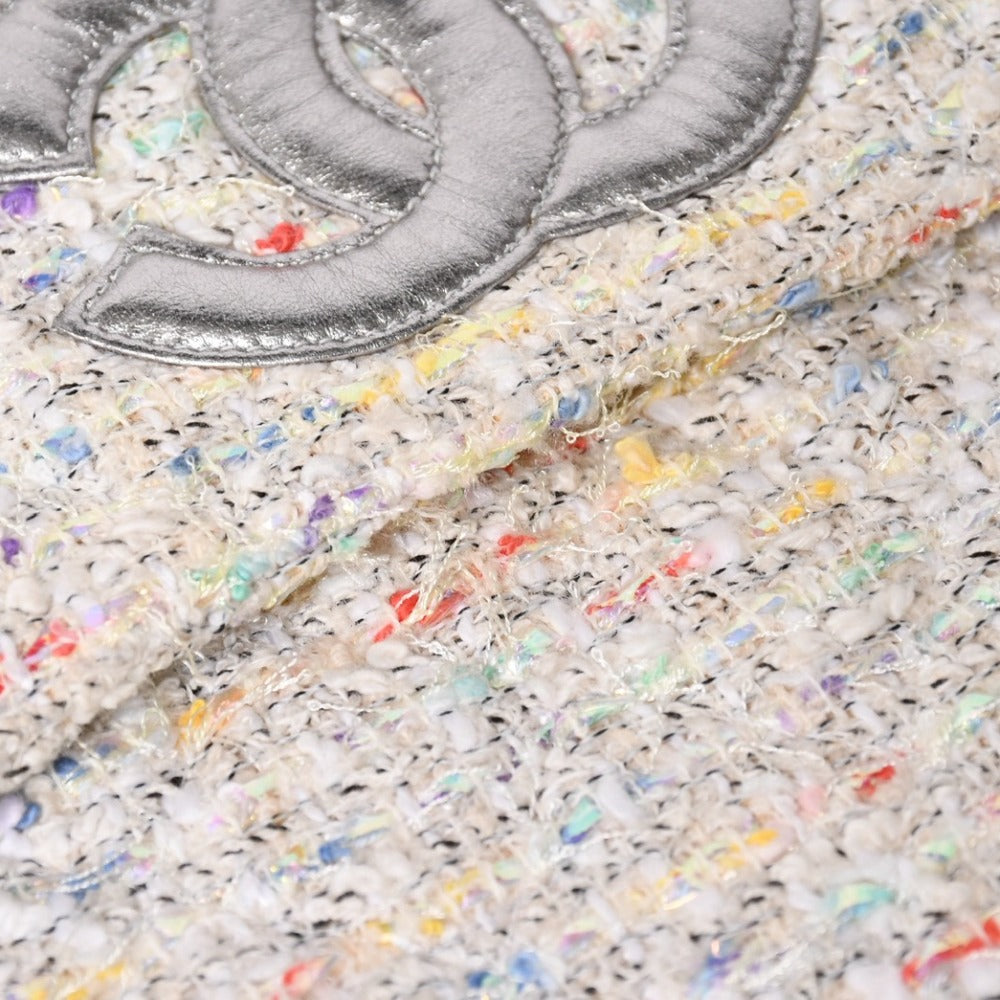 CHANEL シャネル コンフェッテイツイードチェーンショルダーバッグ フラップバッグ アイボリー マルチカラー 4番台 ココマーク シルバー金具 美品 中古 4a003291