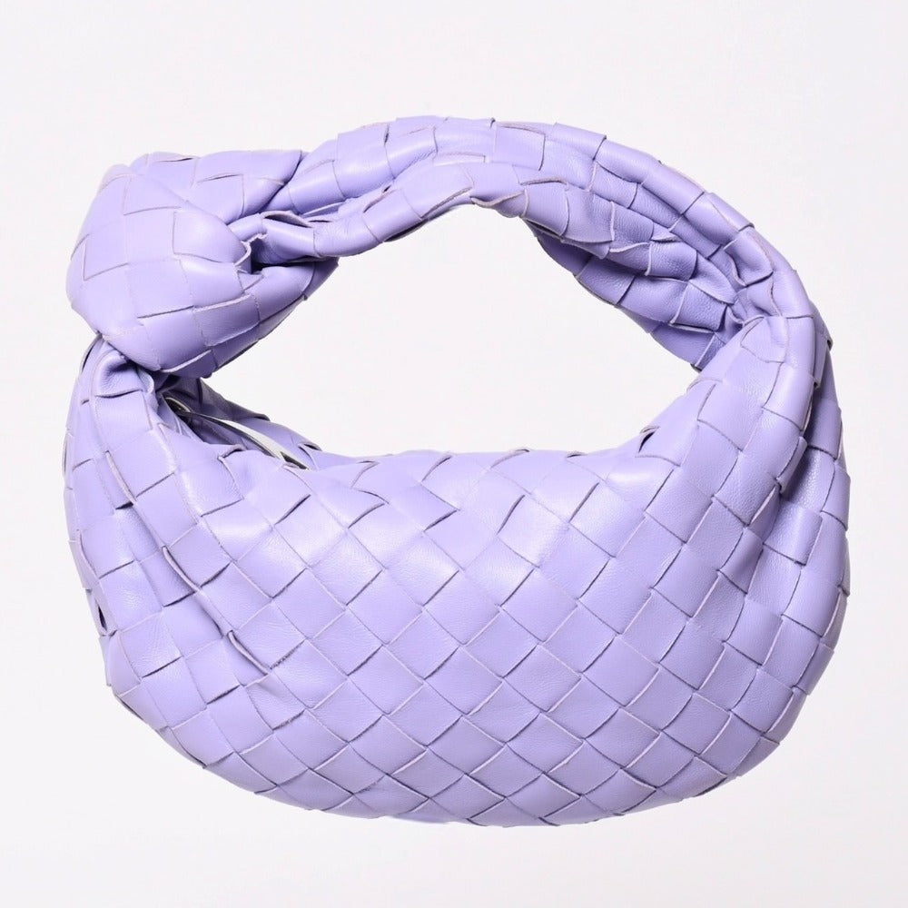 極美品 BOTTEGA VENETA ボッテガヴェネタ ミニジョディ ホーボー ハンドバッグ イントレチャート 651876 VCPP5 4214 パープル ラムスキン シルバー金具 中古