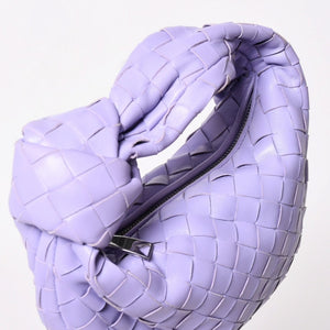 極美品 BOTTEGA VENETA ボッテガヴェネタ ミニジョディ ホーボー ハンドバッグ イントレチャート 651876 VCPP5 4214 パープル ラムスキン シルバー金具 中古