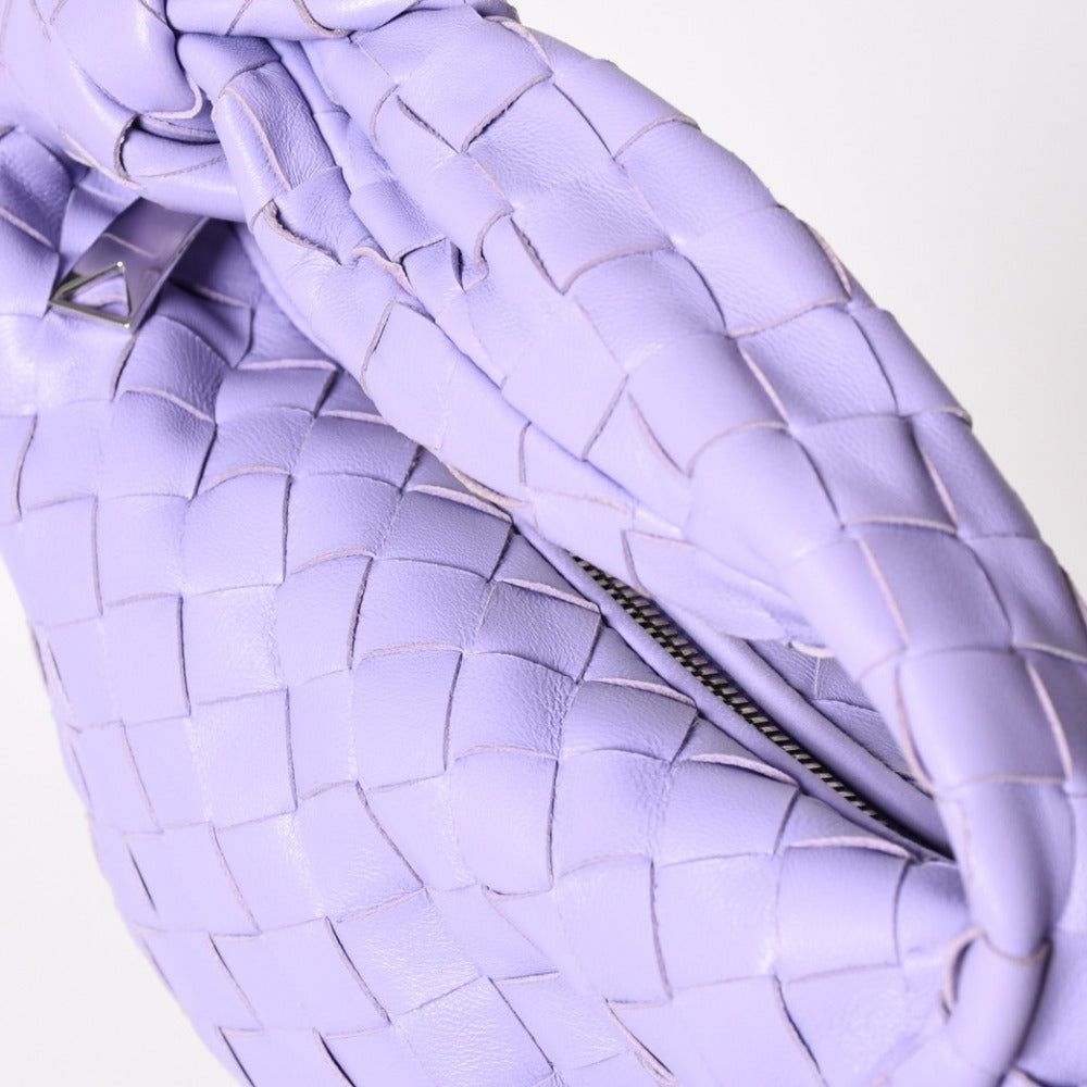 極美品 BOTTEGA VENETA ボッテガヴェネタ ミニジョディ ホーボー ハンドバッグ イントレチャート 651876 VCPP5 4214 パープル ラムスキン シルバー金具 中古