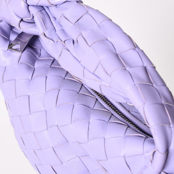 極美品 BOTTEGA VENETA ボッテガヴェネタ ミニジョディ ホーボー ハンドバッグ イントレチャート 651876 VCPP5 4214 パープル ラムスキン シルバー金具 中古