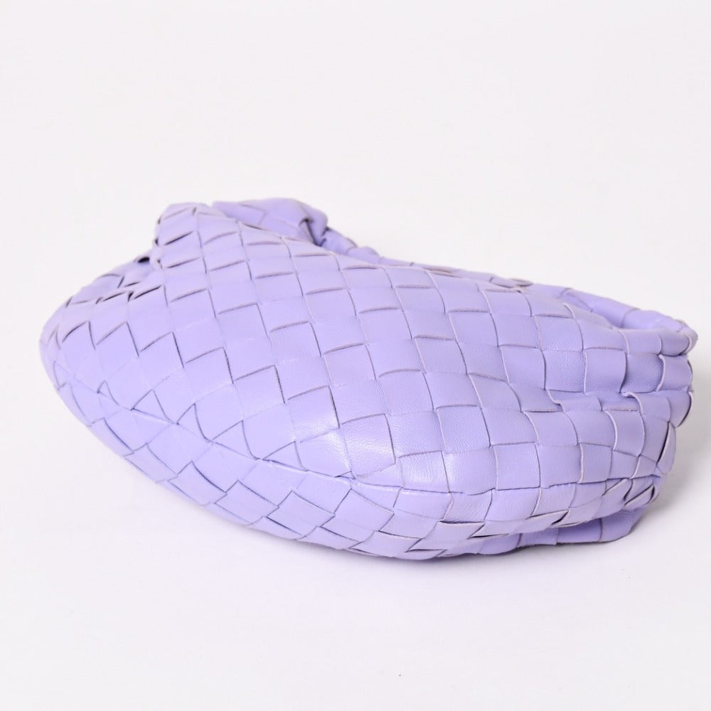 極美品 BOTTEGA VENETA ボッテガヴェネタ ミニジョディ ホーボー ハンドバッグ イントレチャート 651876 VCPP5 4214 パープル ラムスキン シルバー金具 中古