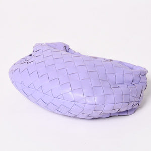 極美品 BOTTEGA VENETA ボッテガヴェネタ ミニジョディ ホーボー ハンドバッグ イントレチャート 651876 VCPP5 4214 パープル ラムスキン シルバー金具 中古