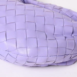 極美品 BOTTEGA VENETA ボッテガヴェネタ ミニジョディ ホーボー ハンドバッグ イントレチャート 651876 VCPP5 4214 パープル ラムスキン シルバー金具 中古