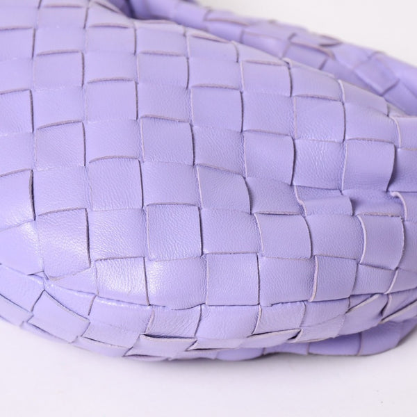 極美品 BOTTEGA VENETA ボッテガヴェネタ ミニジョディ ホーボー ハンドバッグ イントレチャート 651876 VCPP5 4214 パープル ラムスキン シルバー金具 中古