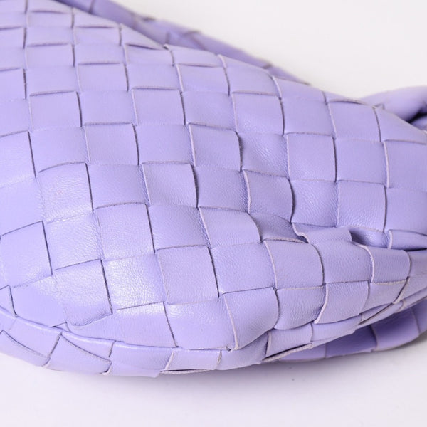 極美品 BOTTEGA VENETA ボッテガヴェネタ ミニジョディ ホーボー ハンドバッグ イントレチャート 651876 VCPP5 4214 パープル ラムスキン シルバー金具 中古