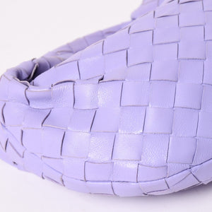 極美品 BOTTEGA VENETA ボッテガヴェネタ ミニジョディ ホーボー ハンドバッグ イントレチャート 651876 VCPP5 4214 パープル ラムスキン シルバー金具 中古