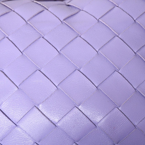 極美品 BOTTEGA VENETA ボッテガヴェネタ ミニジョディ ホーボー ハンドバッグ イントレチャート 651876 VCPP5 4214 パープル ラムスキン シルバー金具 中古
