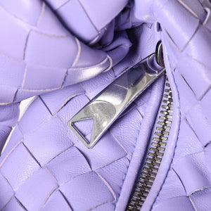 極美品 BOTTEGA VENETA ボッテガヴェネタ ミニジョディ ホーボー ハンドバッグ イントレチャート 651876 VCPP5 4214 パープル ラムスキン シルバー金具 中古