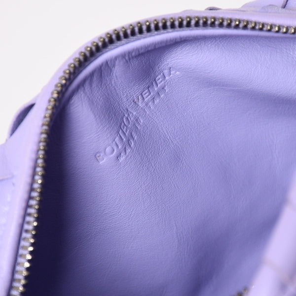 極美品 BOTTEGA VENETA ボッテガヴェネタ ミニジョディ ホーボー ハンドバッグ イントレチャート 651876 VCPP5 4214 パープル ラムスキン シルバー金具 中古