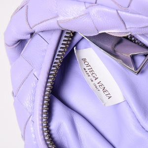 極美品 BOTTEGA VENETA ボッテガヴェネタ ミニジョディ ホーボー ハンドバッグ イントレチャート 651876 VCPP5 4214 パープル ラムスキン シルバー金具 中古