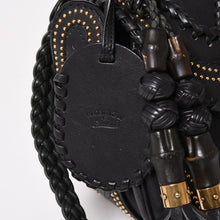Load image into Gallery viewer, 極美品 GUCCI グッチ ニューバンブーレザー2WAYハンドバッグ ジャンニーニ ウッドハンドル ショルダーバッグ ゴールド金具 263970 中古 4a003289