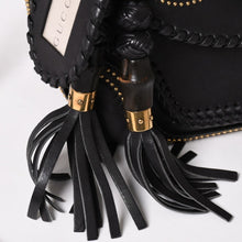 Load image into Gallery viewer, 極美品 GUCCI グッチ ニューバンブーレザー2WAYハンドバッグ ジャンニーニ ウッドハンドル ショルダーバッグ ゴールド金具 263970 中古 4a003289
