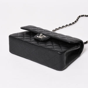 Very good condition CHANEL Matelasse 23 W flap W chain shoulder bag 30s Caviar skin Coco mark Silver hardware Used 4a003533