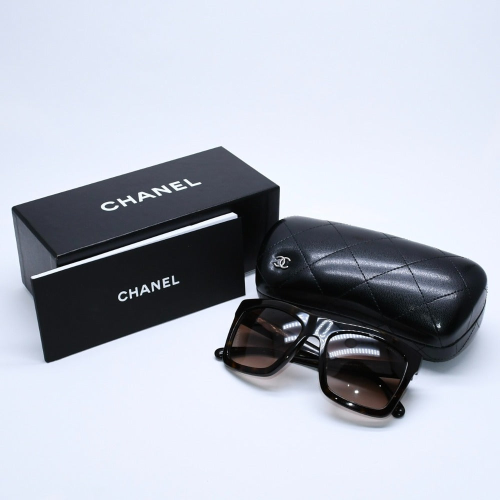 CHANEL シャネル サングラス アイウェア 71042A S1432 ココマーク ブラウン アセテート 美品 中古 4a003382