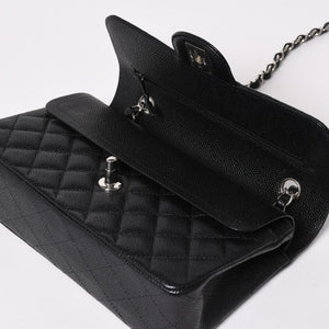 Very good condition CHANEL Matelasse 23 W flap W chain shoulder bag 30s Caviar skin Coco mark Silver hardware Used 4a003533