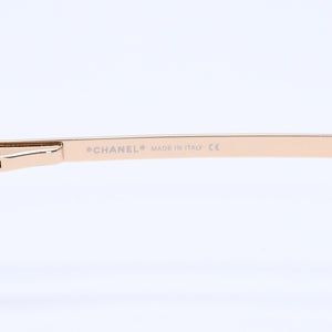極美品 CHANEL シャネル リムレス ラインストーンサングラス ゴールドフレーム アイウェア 4104-B 62□15 120 中古 4a003369