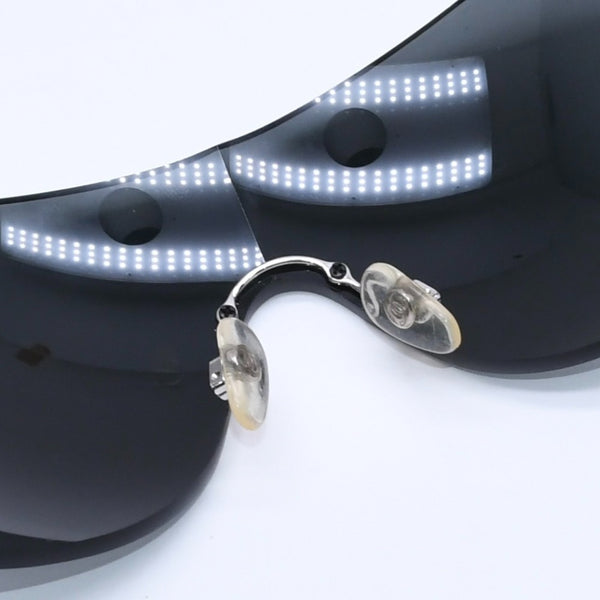 極美品 CHANEL シャネル サングラス アイウェア ココマーク シームレスレンズ ブルーフレーム 4145- c.351/87 中古 4a003380