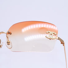 画像をギャラリービューアに読み込む, 極美品 CHANEL シャネル リムレスサングラス アイウェア メガネ 4017-D c.125/56 ココマーク オレンジ グラデーション 中古 4a003378