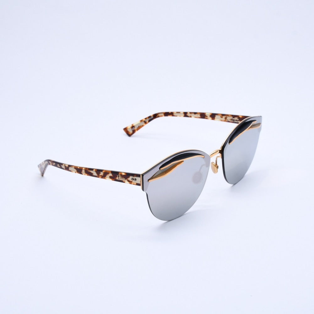 Christian Dior Limited Model Amplified Cat Eye Sunglasses Eyewear Glasses 06JOT Havana Pattern Gold Hardware Good Condition Used 4a003381