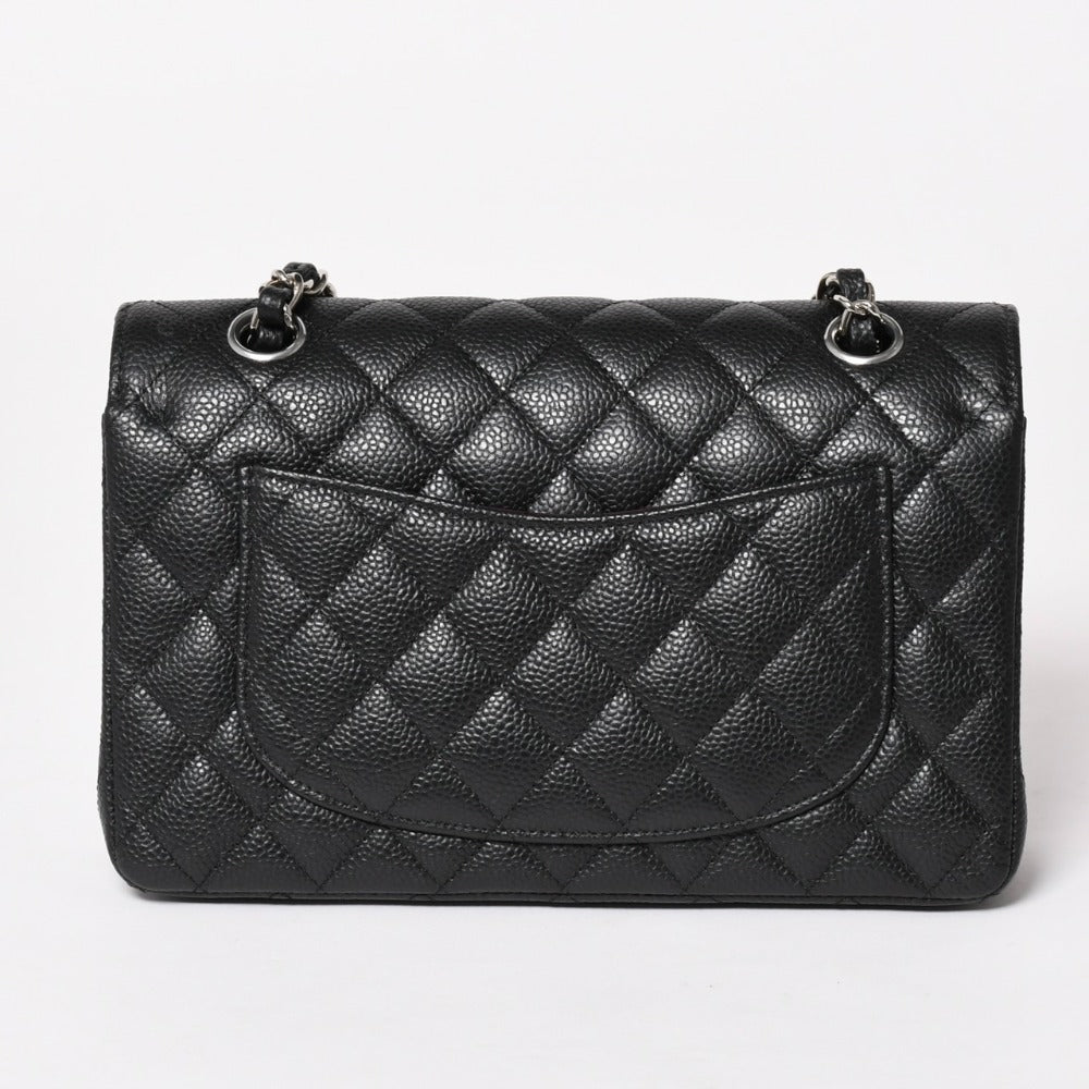 極美品 CHANEL シャネル マトラッセ23 Wフラップ Wチェーンショルダーバッグ 29番台 キャビアスキン ココマーク シルバー金具 中古 4a003470