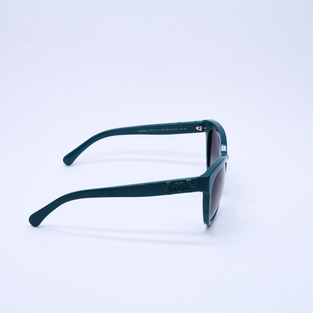 CHANEL シャネル サングラス アイウェア ココマーク 5315-A c1507/S6 サイズ54□20 140 3N グリーンフレーム 美品 中古 4a003384