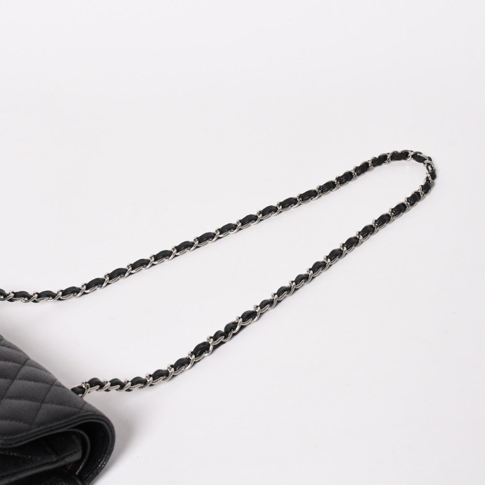 Very good condition CHANEL Matelasse 23 W flap W chain shoulder bag No. 29 Caviar skin Coco mark Silver hardware Used 4a003470