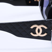 画像をギャラリービューアに読み込む, 極美品 CHANEL シャネル マトラッセココマークサングラス ブラック アイウェア 01450 94305 メガネ ゴールド金具 中古 4a003377
