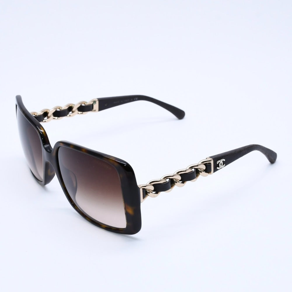 CHANEL シャネル サングラス アイウェア 5208-Q-A c.714/3B サイズ58□17 135 3N ココマーク チェーンテンプル 美品 中古 4a003375