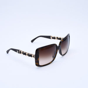 CHANEL シャネル サングラス アイウェア 5208-Q-A c.714/3B サイズ58□17 135 3N ココマーク チェーンテンプル 美品 中古 4a003375