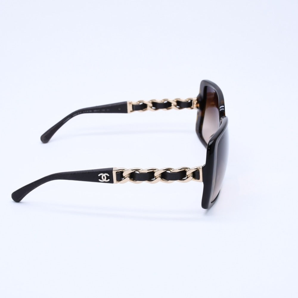 CHANEL シャネル サングラス アイウェア 5208-Q-A c.714/3B サイズ58□17 135 3N ココマーク チェーンテンプル 美品 中古 4a003375