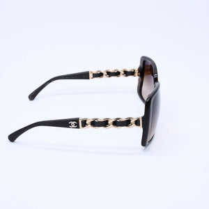 CHANEL シャネル サングラス アイウェア 5208-Q-A c.714/3B サイズ58□17 135 3N ココマーク チェーンテンプル 美品 中古 4a003375