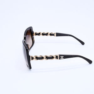 CHANEL シャネル サングラス アイウェア 5208-Q-A c.714/3B サイズ58□17 135 3N ココマーク チェーンテンプル 美品 中古 4a003375