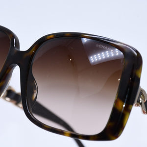 CHANEL シャネル サングラス アイウェア 5208-Q-A c.714/3B サイズ58□17 135 3N ココマーク チェーンテンプル 美品 中古 4a003375