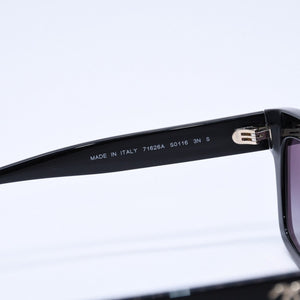 極美品 CHANEL シャネル レクタングル シェイプ サングラス 71626A アイウェア メガネ ブラック シルバー メタルチェーン ココマーク レザー 中古 4a003372