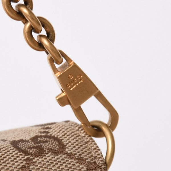 極美品 GUCCI グッチ Horsebit ホースビット 2WAYバッグ 120134 GGキャンバス レザー ベージュ 中古 4a002108