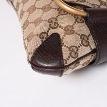 画像をギャラリービューアに読み込む, 極美品 GUCCI グッチ Horsebit ホースビット 2WAYバッグ 120134 GGキャンバス レザー ベージュ 中古 4a002108