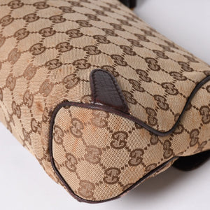 極美品 GUCCI グッチ ワンショルダーバッグ ホースビット GGキャンバス レザー ベージュ ダークブラウン 114915 中古 4a002077