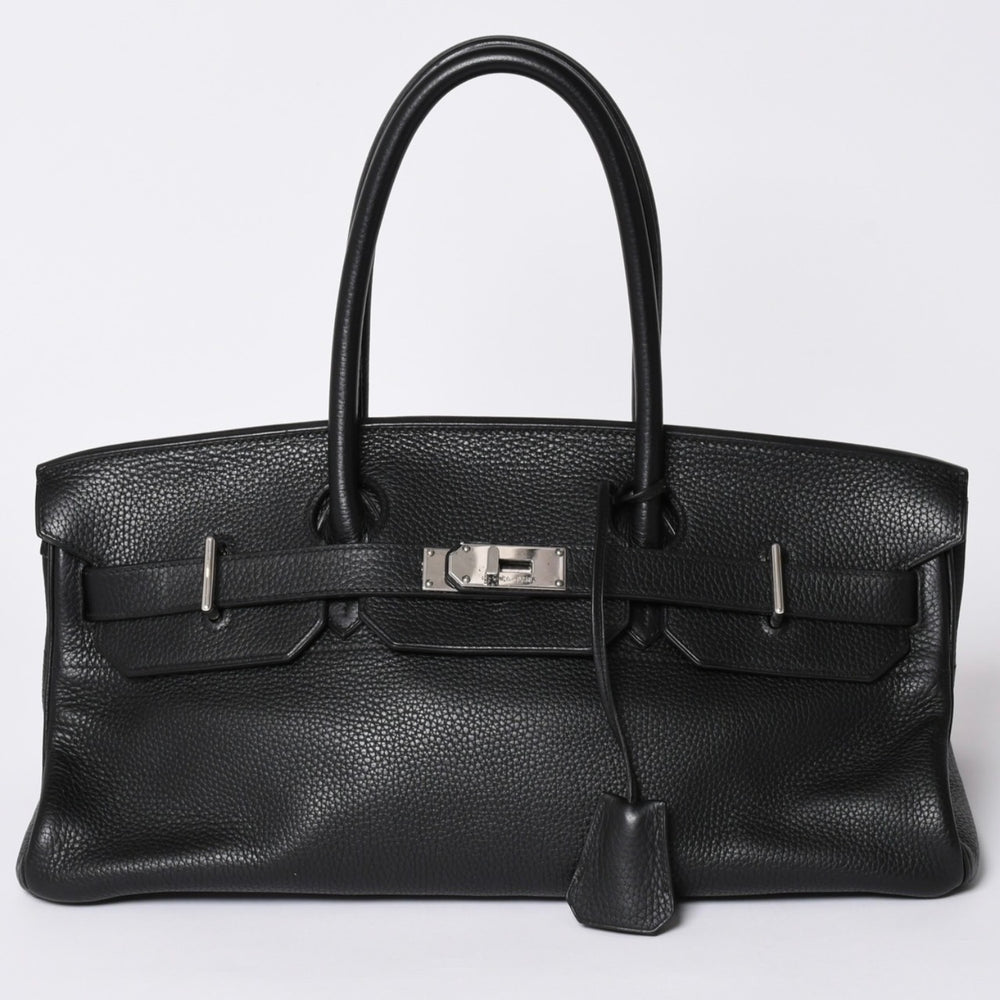 極美品 HERMES エルメス ショルダーバーキン トリヨンクレマンス ◻︎I刻 ゴルチェ期 ブラック シルバー金具 中古 4a002350