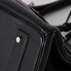 Mint condition HERMES Hermes Shoulder Birkin Taurillon Clemence leather ◻I-stamp, Gaultier era, black, silver hardware, pre-owned, 4a002350