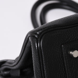 Mint condition HERMES Hermes Shoulder Birkin Taurillon Clemence leather ◻I-stamp, Gaultier era, black, silver hardware, pre-owned, 4a002350