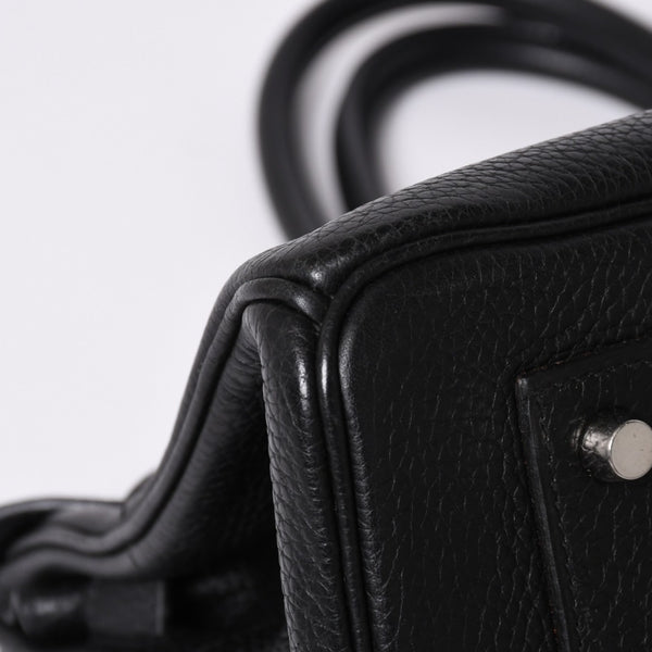 Mint condition HERMES Hermes Shoulder Birkin Taurillon Clemence leather ◻I-stamp, Gaultier era, black, silver hardware, pre-owned, 4a002350