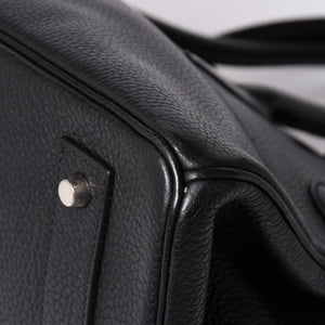 Mint condition HERMES Hermes Shoulder Birkin Taurillon Clemence leather ◻I-stamp, Gaultier era, black, silver hardware, pre-owned, 4a002350