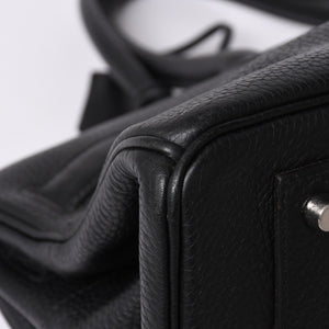 Mint condition HERMES Hermes Shoulder Birkin Taurillon Clemence leather ◻I-stamp, Gaultier era, black, silver hardware, pre-owned, 4a002350