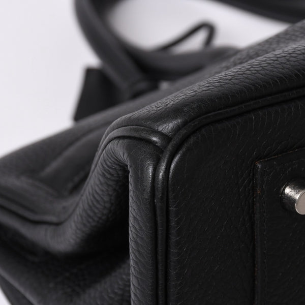 Mint condition HERMES Hermes Shoulder Birkin Taurillon Clemence leather ◻I-stamp, Gaultier era, black, silver hardware, pre-owned, 4a002350