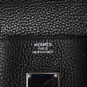Mint condition HERMES Hermes Shoulder Birkin Taurillon Clemence leather ◻I-stamp, Gaultier era, black, silver hardware, pre-owned, 4a002350