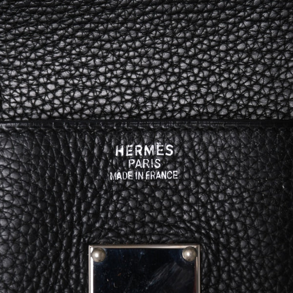 Mint condition HERMES Hermes Shoulder Birkin Taurillon Clemence leather ◻I-stamp, Gaultier era, black, silver hardware, pre-owned, 4a002350