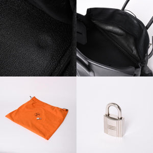 Mint condition HERMES Hermes Shoulder Birkin Taurillon Clemence leather ◻I-stamp, Gaultier era, black, silver hardware, pre-owned, 4a002350