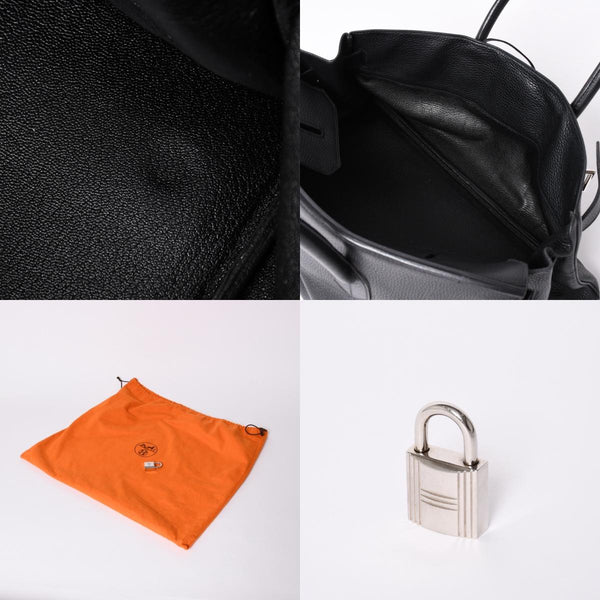 Mint condition HERMES Hermes Shoulder Birkin Taurillon Clemence leather ◻I-stamp, Gaultier era, black, silver hardware, pre-owned, 4a002350