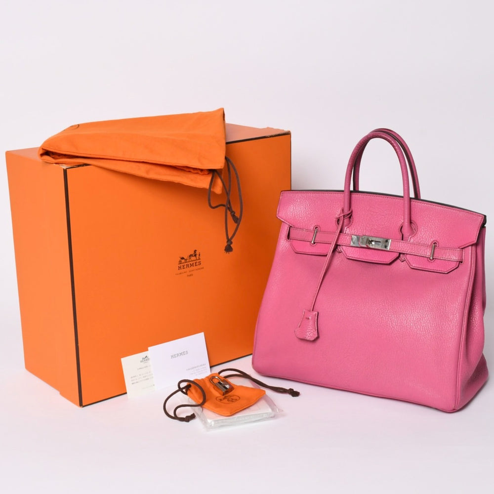 Hermes HERMES Hautacroix 32 Handbag Chevre Fuchsia Pink Silver Hardware Ladies □I Stamp Used 4a002351